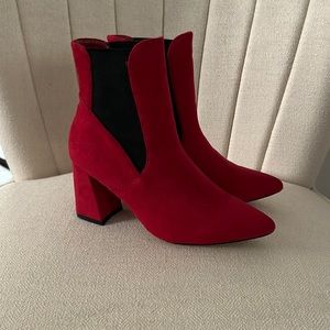 Suede Boots Red Wine Color